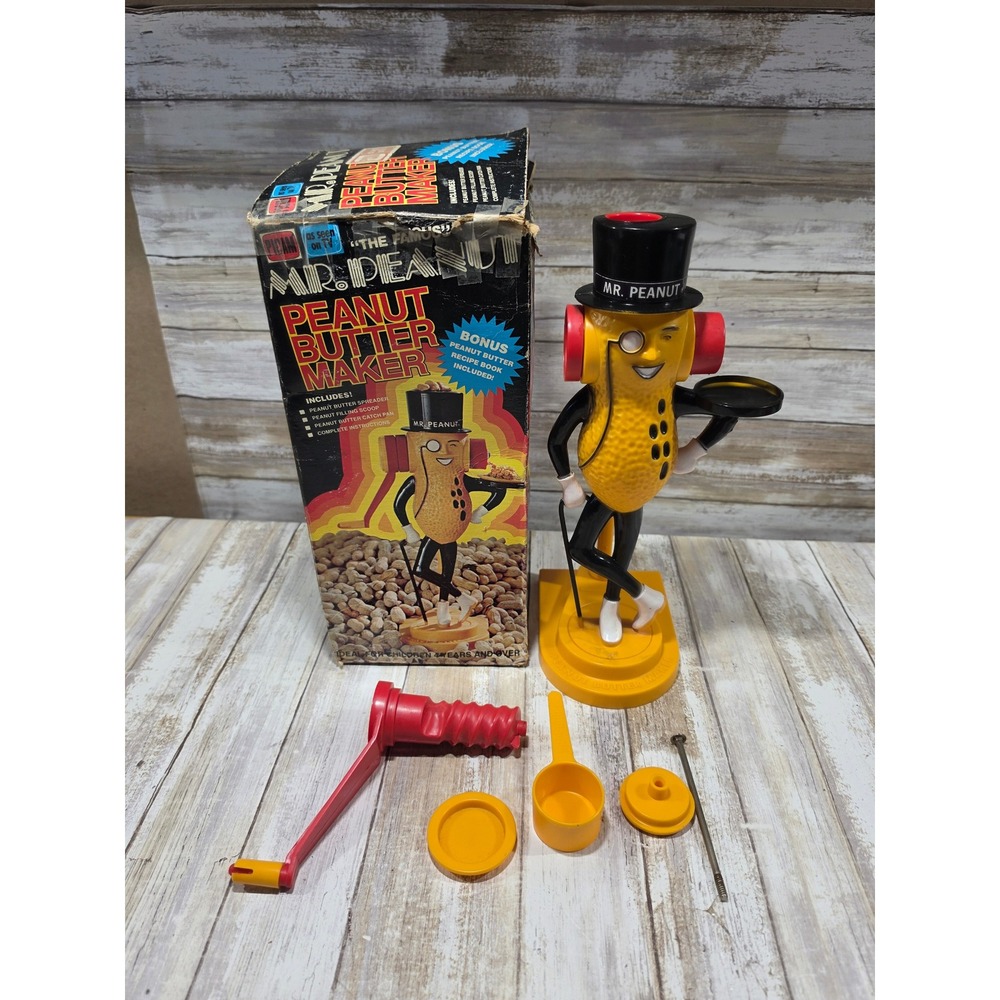 Vintage Mr Peanut Peanut Butter Maker Planters Grinder w Original Box 1970s READ